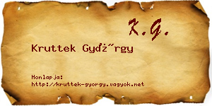 Kruttek György névjegykártya